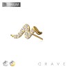IMPLANT GRADE TITANIUM THREADLESS PUSH IN SNAKE WAVE PULSE CZ TOP PART